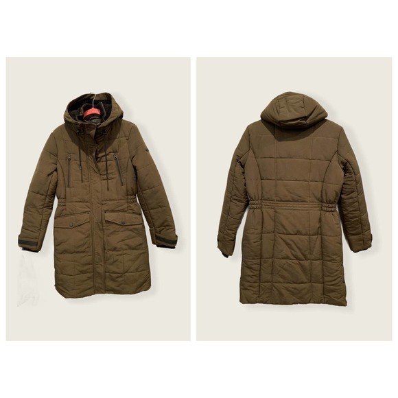 LUCKY BRAND Quilted Hooded Long Parka Jacket  (M) - Picture 2 of 5